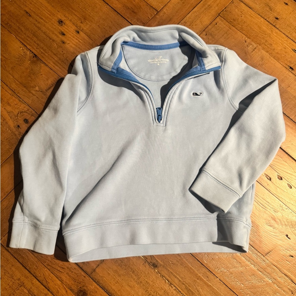 Vineyard Vines Boys baby blue quarter zip